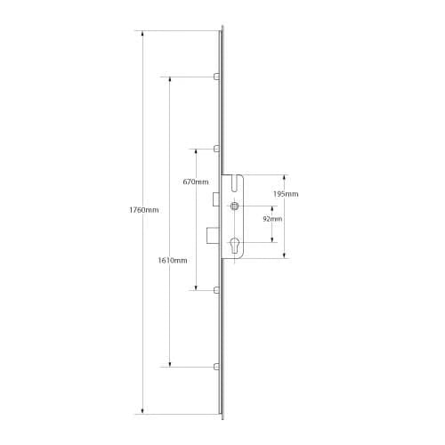 Latch Deadbolt 4 Rollers Lift Lever Universal Repair Multipoint Door Lock