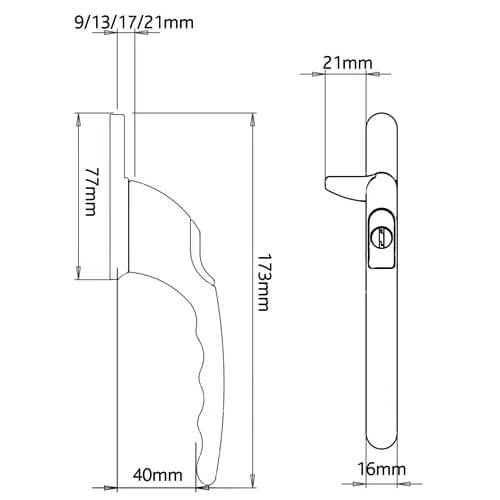 V-SPUR Locking Cockspur Window Handles