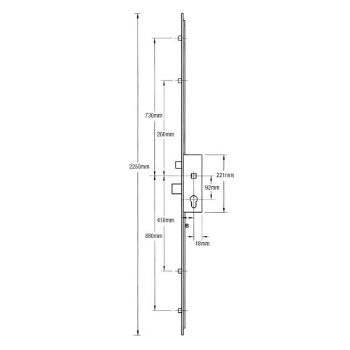 Vectis Latch Deadbolt 4 Rollers Split Spindle Multipoint Door Lock
