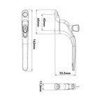 V-WIN Lite Inline Locking Espag UPVC Window Handles
