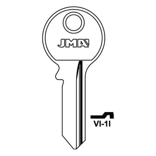 VI-1I Viro 5 Pin Cylinder Key Blank