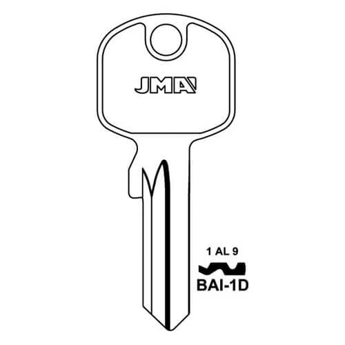 BAI-1D Cylinder Key Blank