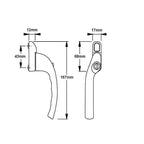 Offset Locking Espag UPVC Window Handles