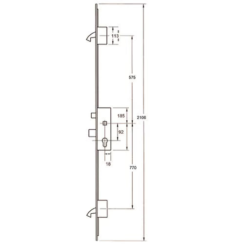 FGTE Latch Deadbolt 2 Hook Multipoint Door Lock - French Door Version