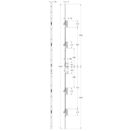 Trulock Latch Deadbolt 4 Hooks Multipoint Door Lock