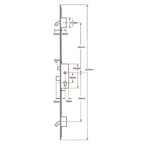rulock Latch Deadbolt 2 Hooks 24mm U-Rail Faceplate Multipoint Door Lock - Option 2