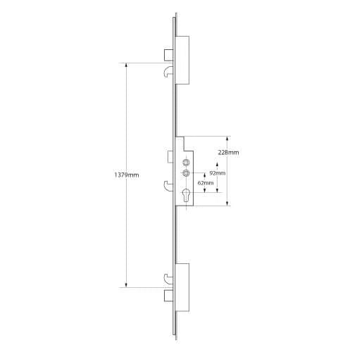 XL Latch 2 Deadbolts 3 Hooks Double Spindle Multipoint Door Lock