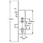 Lockmaster Overnight Lock - Lift Lever or Double Spindle 20mm Faceplate