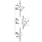 Doormaster Latch 3 Hook 2 Roller Split Spindle UPVC Professional Repair Multipoint Door Lock