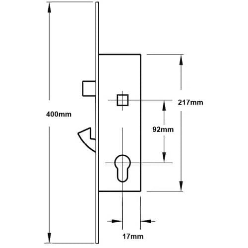 YS170 Doormaster - Lift Lever or Split Spindle 16mm Faceplate