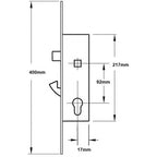 YS170 Doormaster - Lift Lever or Split Spindle 16mm Faceplate