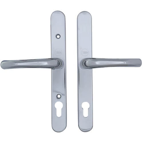 Adjustable Lever Lever UPVC Multipoint Door Handles - 92mm PZ Sprung 196-252mm Screw Centres