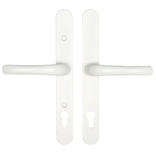 Adjustable Lever Lever UPVC Multipoint Door Handles - 92mm PZ Sprung 196-252mm Screw Centres
