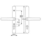 Adjustable Lever Lever UPVC Multipoint Door Handles - 92mm PZ Sprung 196-252mm Screw Centres