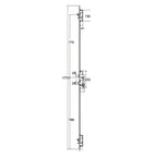 Key Turn Latch Deadbolt 2 Hooks 2 Anti Lift Pins Key Wind Multipoint Door Lock