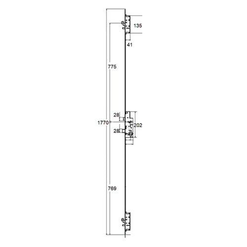 Key Turn Latch Deadbolt 2 Hooks 2 Anti Lift Pins Key Wind Multipoint Door Lock