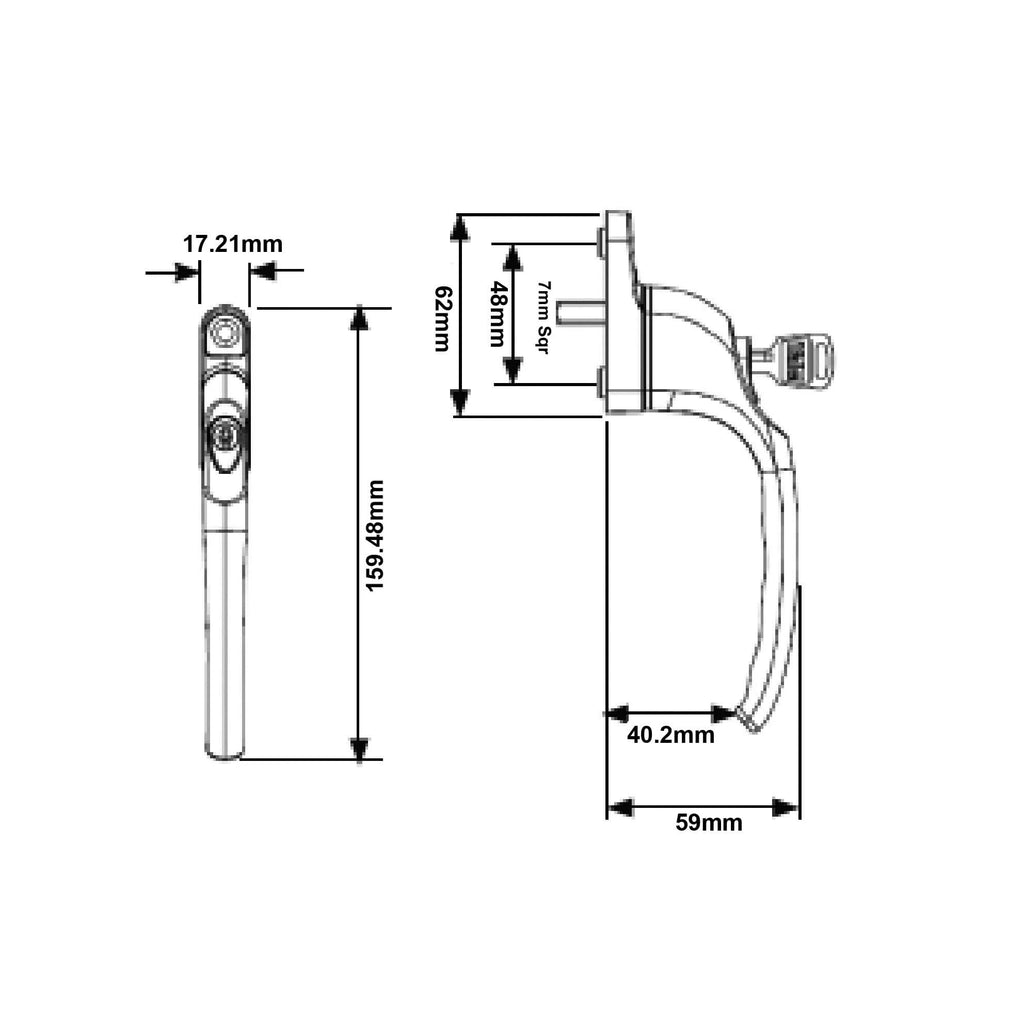 Inline Locking Espag UPVC Window Handles