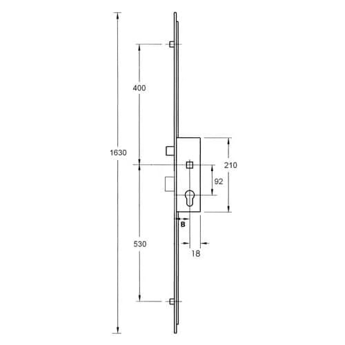 Latch Deadbolt 2 Rollers Lift Lever Multipoint Door Lock