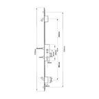 Latch Deadbolt 2 Hooks 2 Rollers Double Spindle Multipoint Door Lock