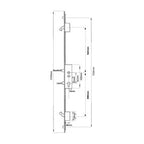 Latch Deadbolt 2 Hooks 2 Rollers Double Spindle Multipoint Door Lock (top hook to spindle = 540mm) - Shootbolt Compatible