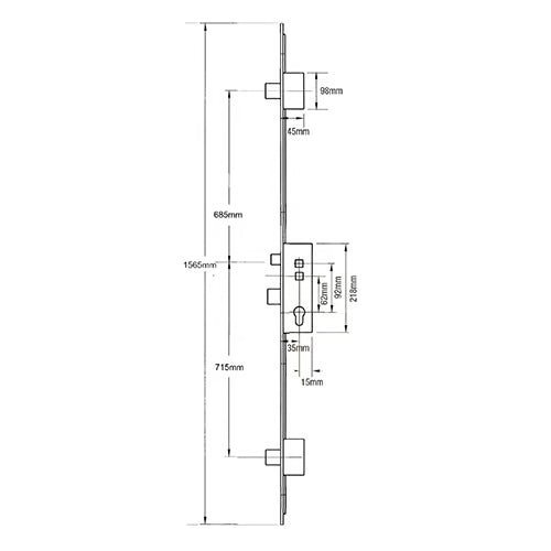 Pioneer 3 Deadbolt Double Spindle Multipoint Door Lock - Caravan Lock