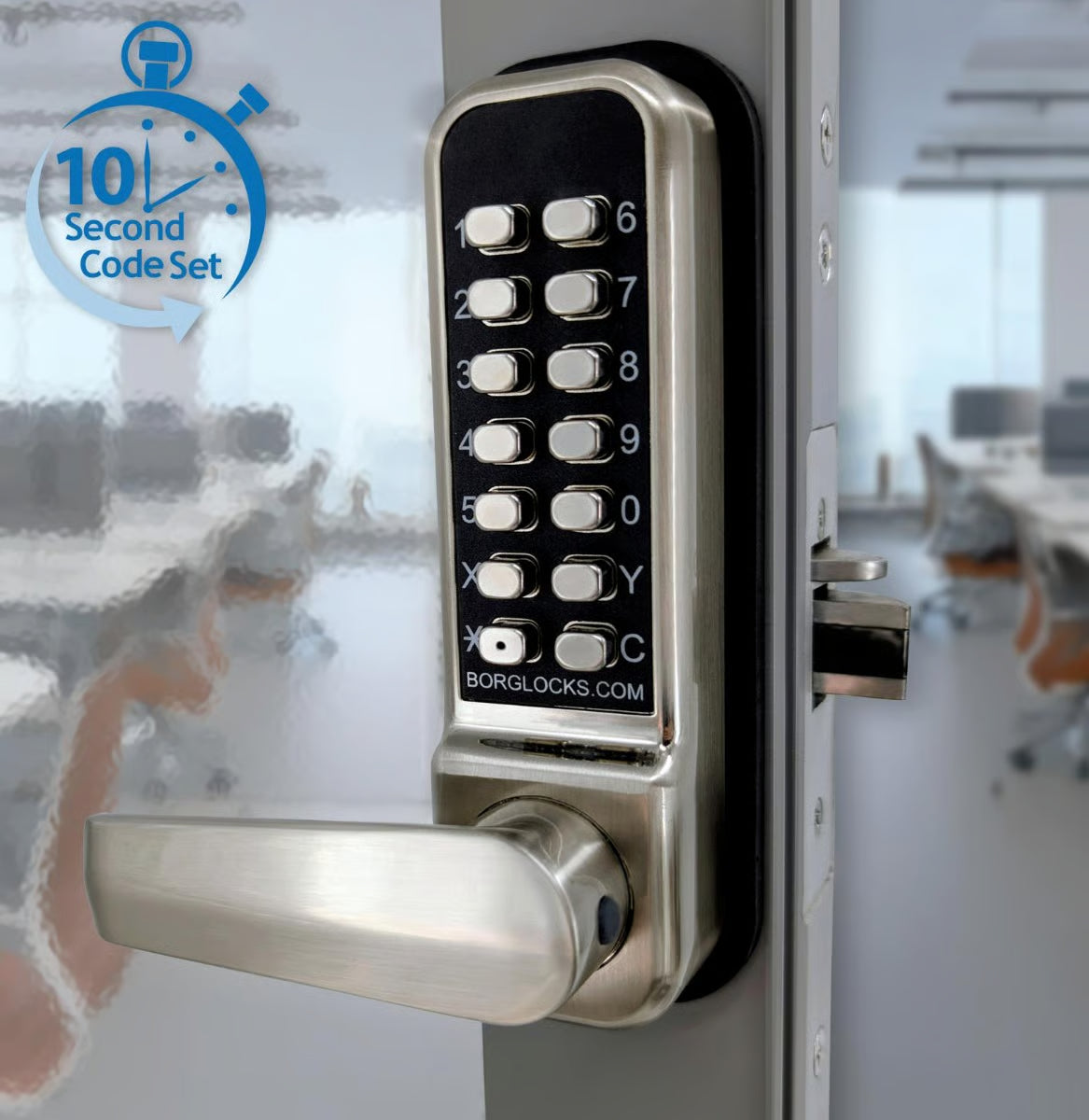 BL2402 ECP Easicode Pro Aluminium Latch Digital Lock with Lever Handle & Holdback