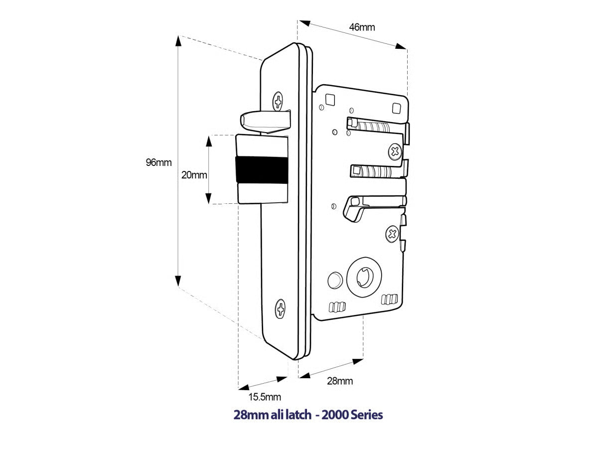 BL2422 ECP Easicode Pro Aluminium Latch Back To Back Digital Lock with Lever Handle