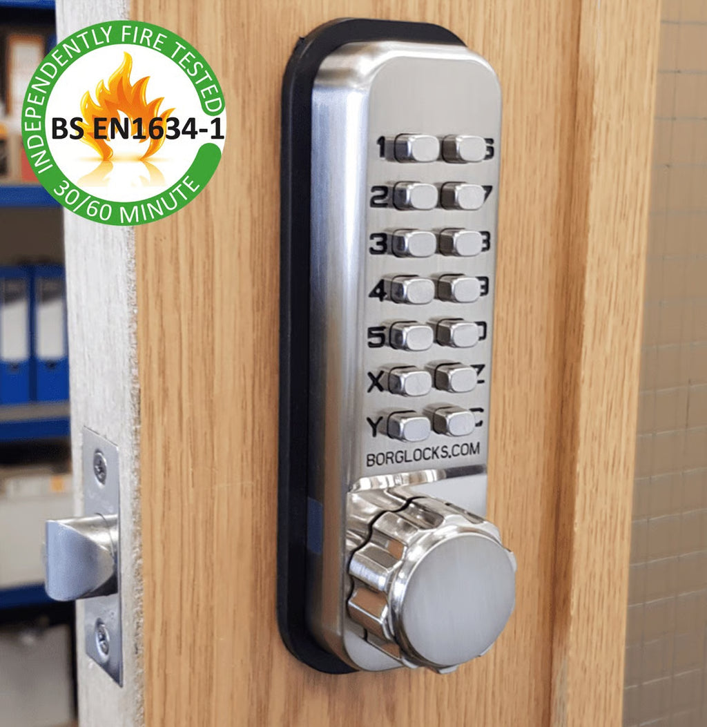 BL2501 FT Fire Tested Tubular Latch Digital Lock with Knob Turn