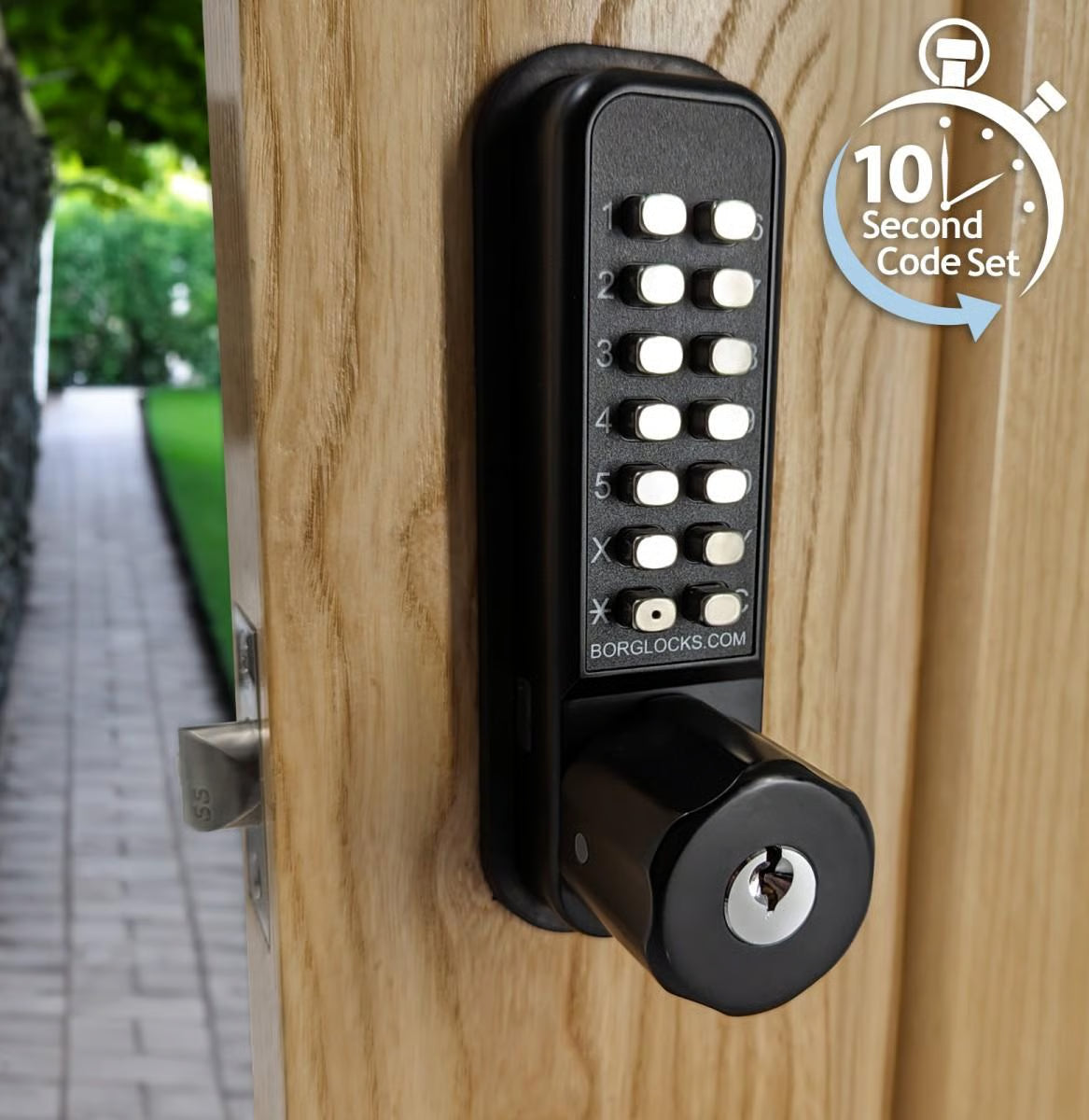 BL2771 ECP MG Easicode Pro Tubular Latch Back To Back Digital Lock with Knob Turn & Key Override Marine Grade
