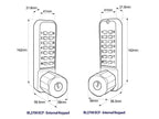 BL2771 ECP MG Easicode Pro Tubular Latch Back To Back Digital Lock with Knob Turn & Key Override Marine Grade