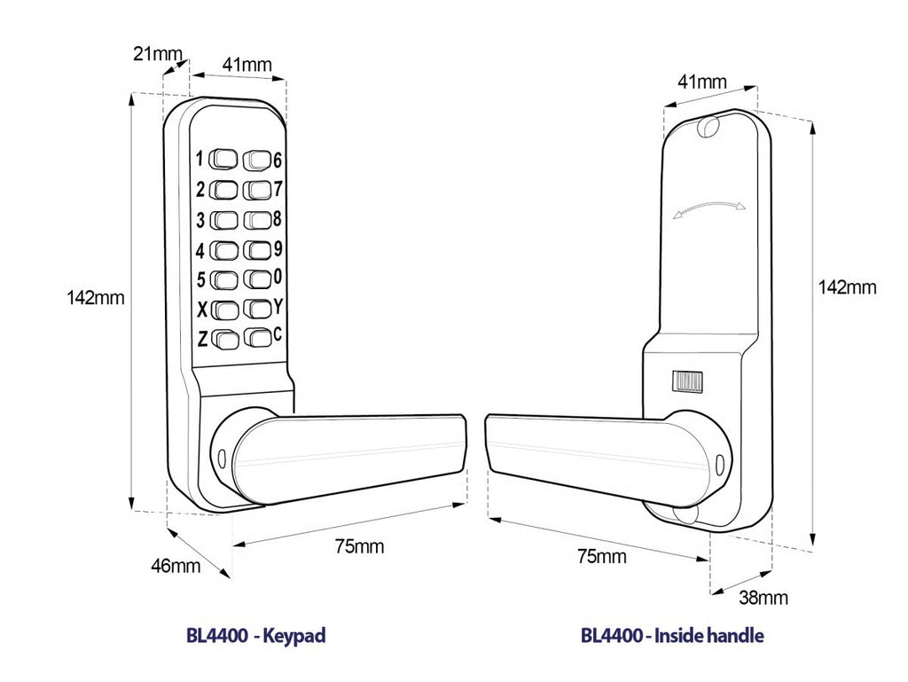 BL4402 Aluminium Latch Digital Lock with Holdback Marine Grade