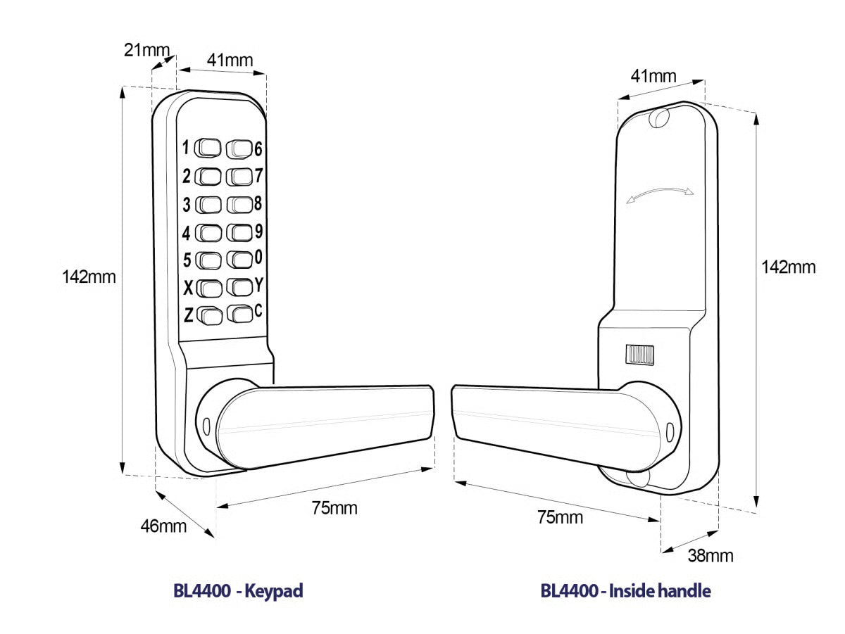 BL4402 Aluminium Latch Digital Lock with Holdback Marine Grade