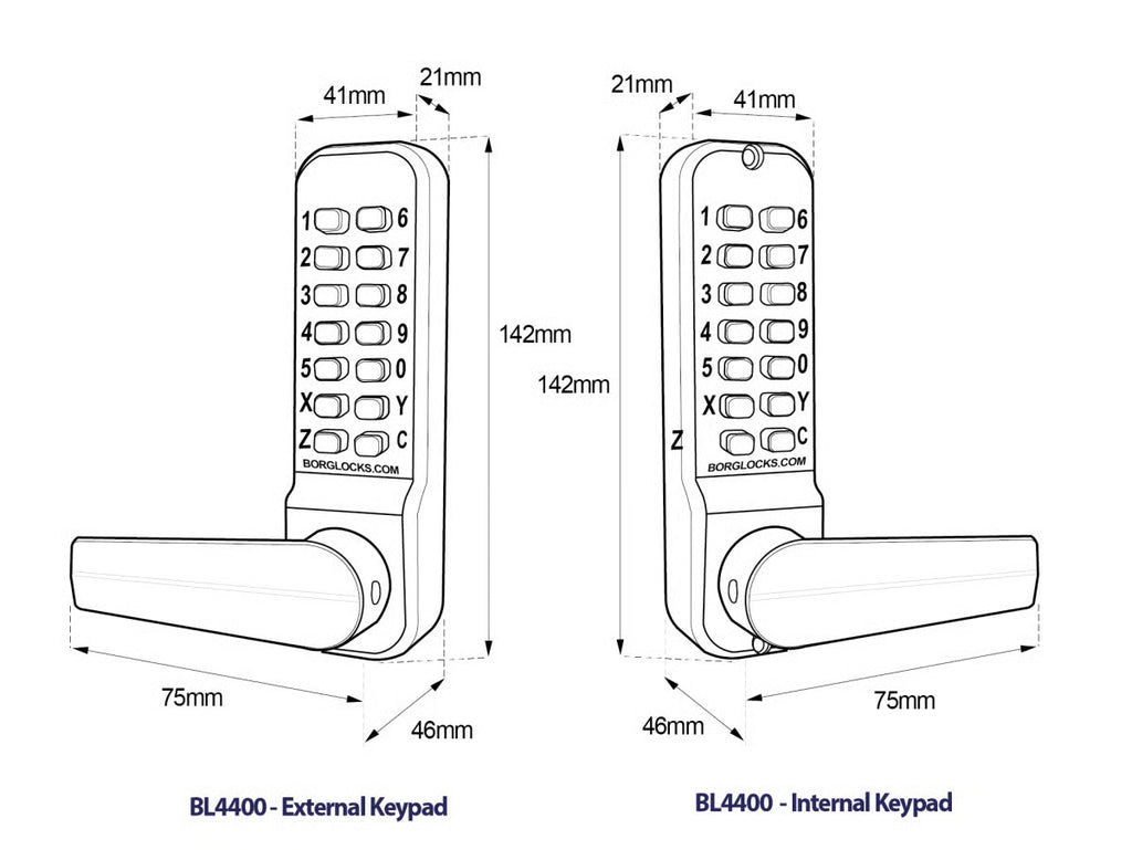 BL4442 Aluminium Latch Back To Back Digital Lock Marine Grade