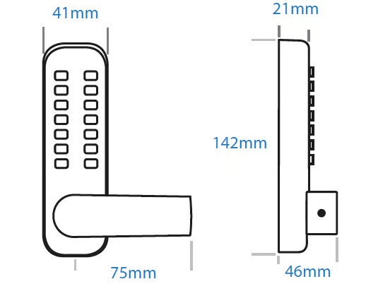 BL4442 Easicode Pro Aluminium Latch Back To Back Digital Lock Marine Grade