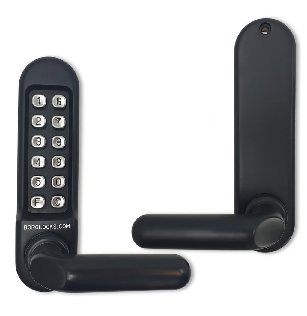 BL5200 Front & Back Plates Digital Lock with Round Lever Handle & Passage Mode Marine Grade