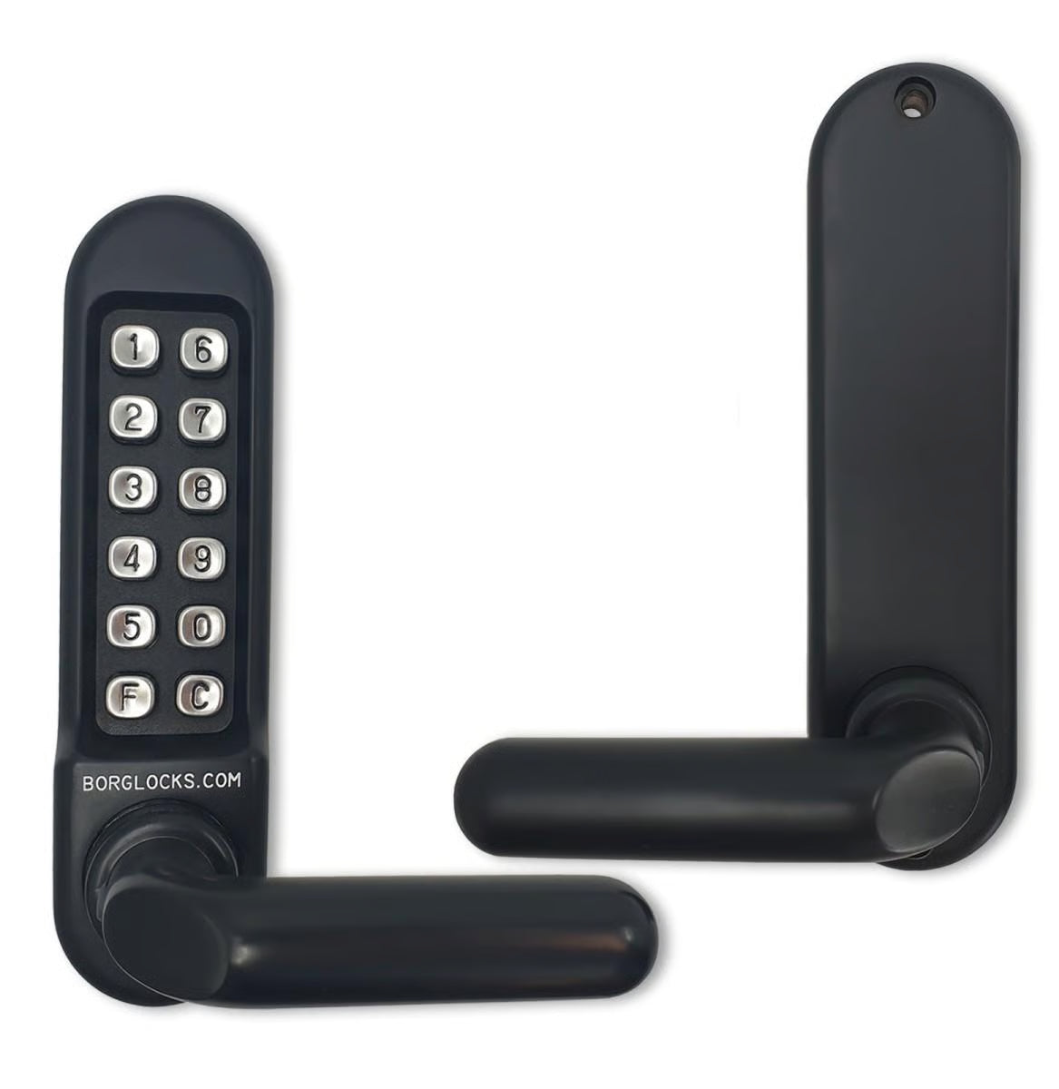 BL5200 Front & Back Plates Digital Lock with Round Lever Handle & Passage Mode Marine Grade