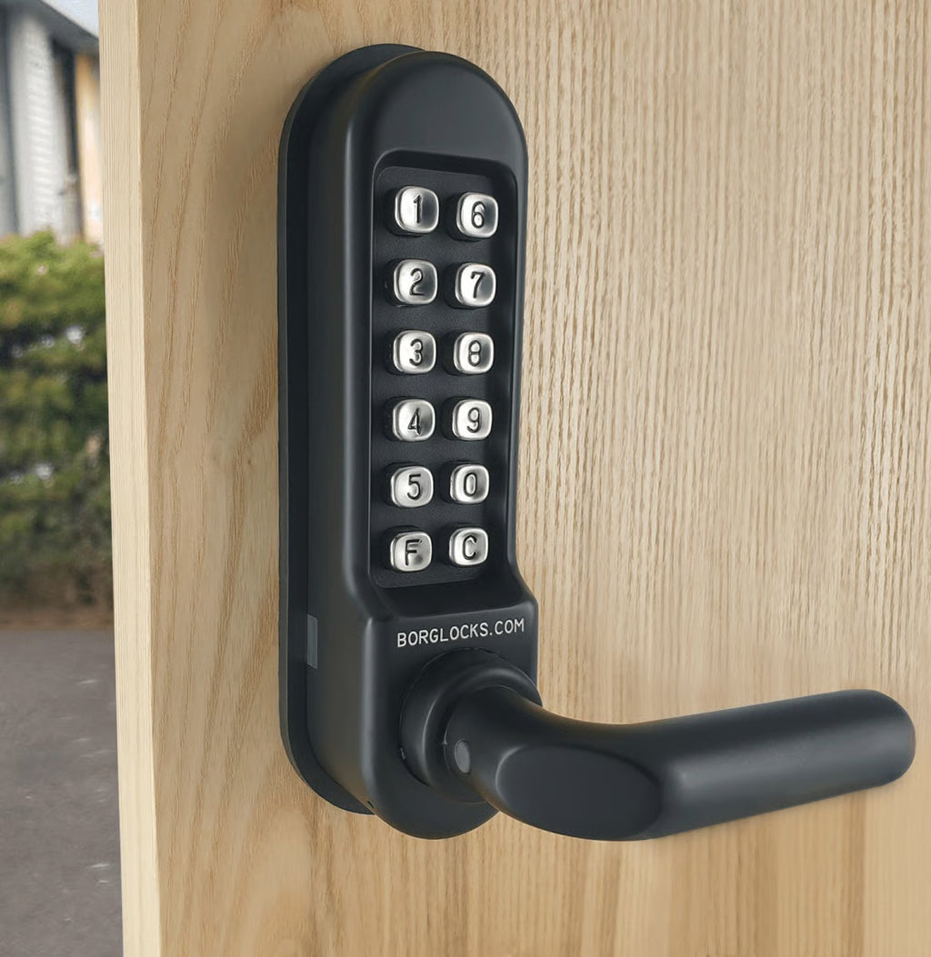 BL5200 Front & Back Plates Digital Lock with Round Lever Handle & Passage Mode Marine Grade
