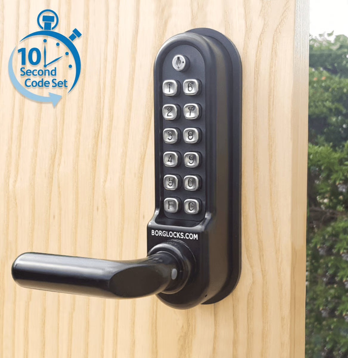 BL5200 ECP Easicode Pro Front & Back Plates Digital Lock with Round Lever Handle & Passage Mode Marine Grade
