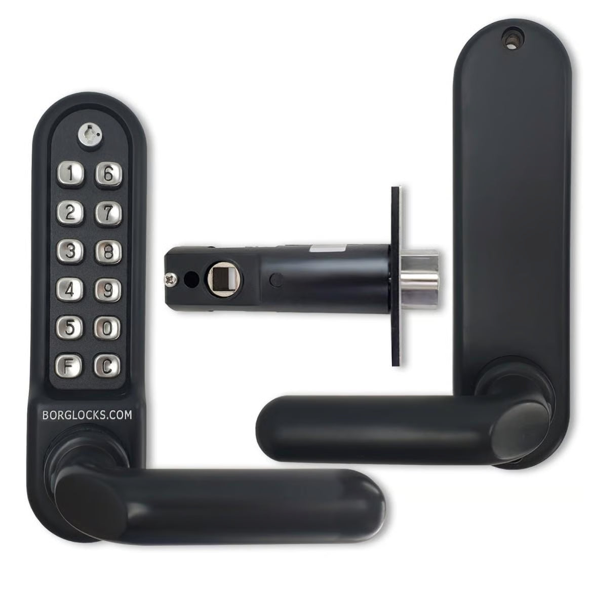 BL5201 ECP Easicode Pro Tubular Latch Digital Lock with Round Lever Handle & Passage Mode Marine Grade