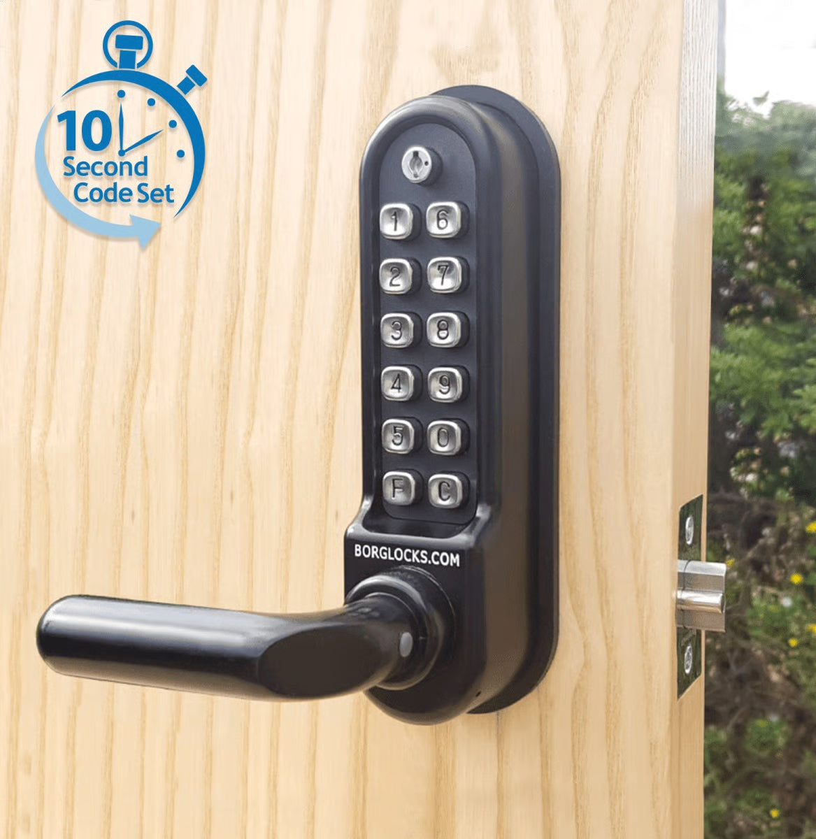 BL5201 ECP Easicode Pro Tubular Latch Digital Lock with Round Lever Handle & Passage Mode Marine Grade