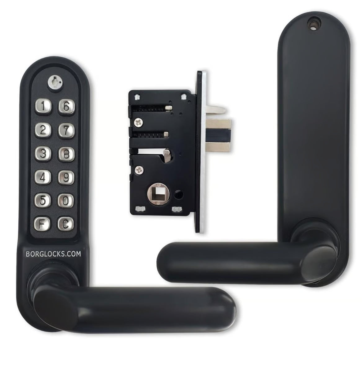 BL5202 ECP Easicode Pro Aluminium Latch Digital Lock with Round Lever Handle & Passage Mode Marine Grade