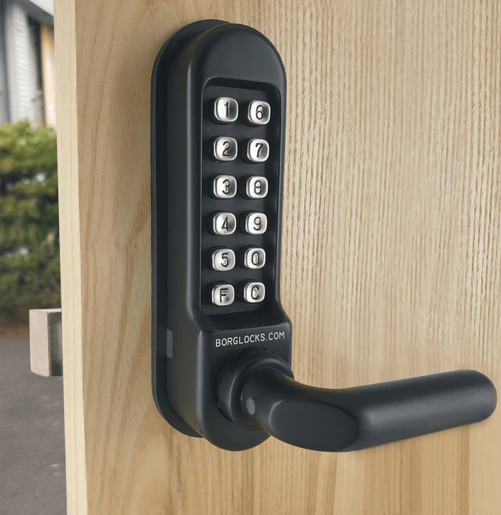 BL5208 MG Panic Version Digital Lock with Round Lever Handle & Passage Mode Marine Grade