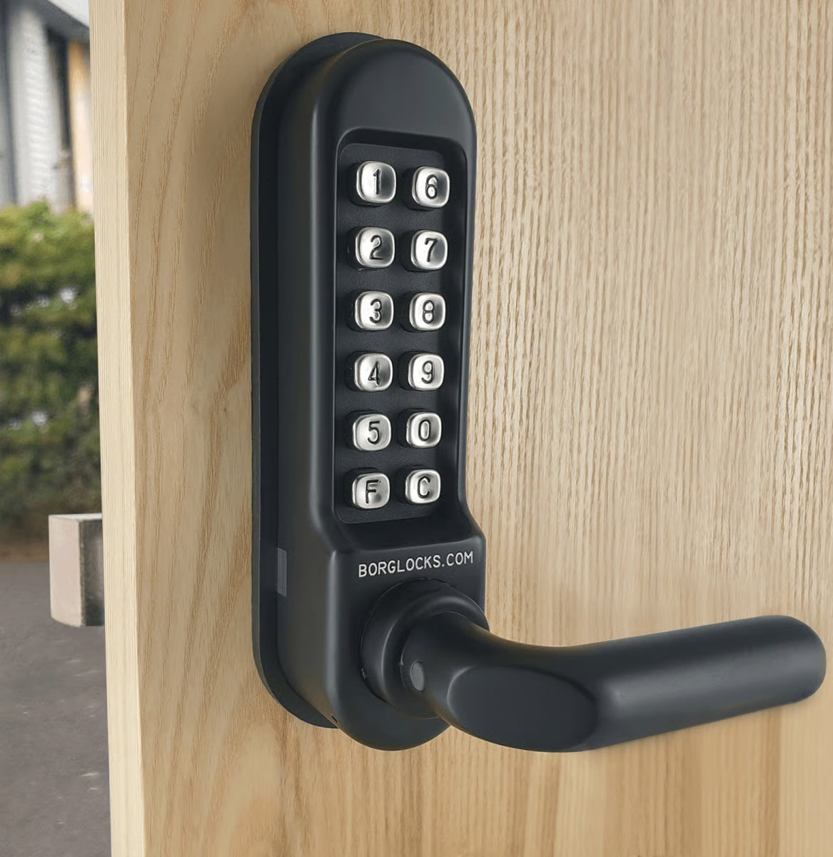 BL5208 MG Panic Version Digital Lock with Round Lever Handle & Passage Mode Marine Grade