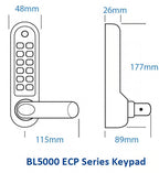 BL5208 ECP Easicode Pro Panic Version Digital Lock with Round Lever Handle & Passage Mode Marine Grade