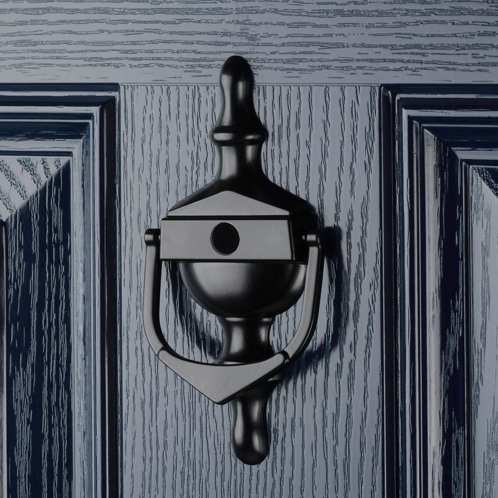 Decorative Urn Door Knocker With Spyhole