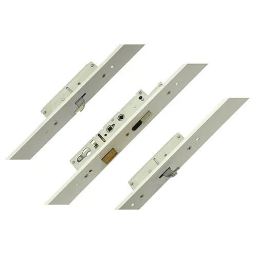 Crimebeater Latch Deadbolt 2 Hooks Flat 44mm White Faceplate Double Spindle Multipoint Door Lock