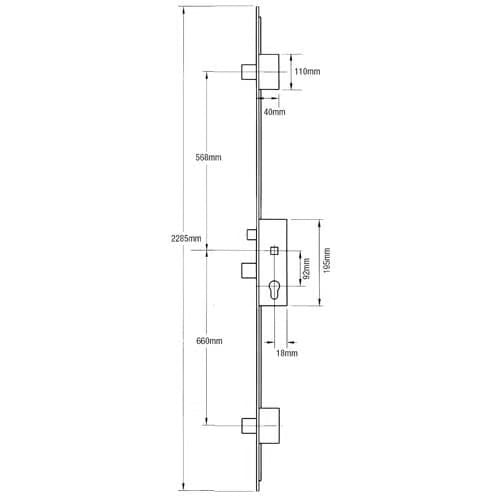 Europa Latch 3 Deadbolts Multipoint Door Lock - Fast Locking