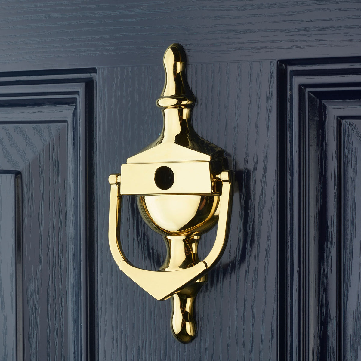 Decorative Urn Door Knocker With Spyhole