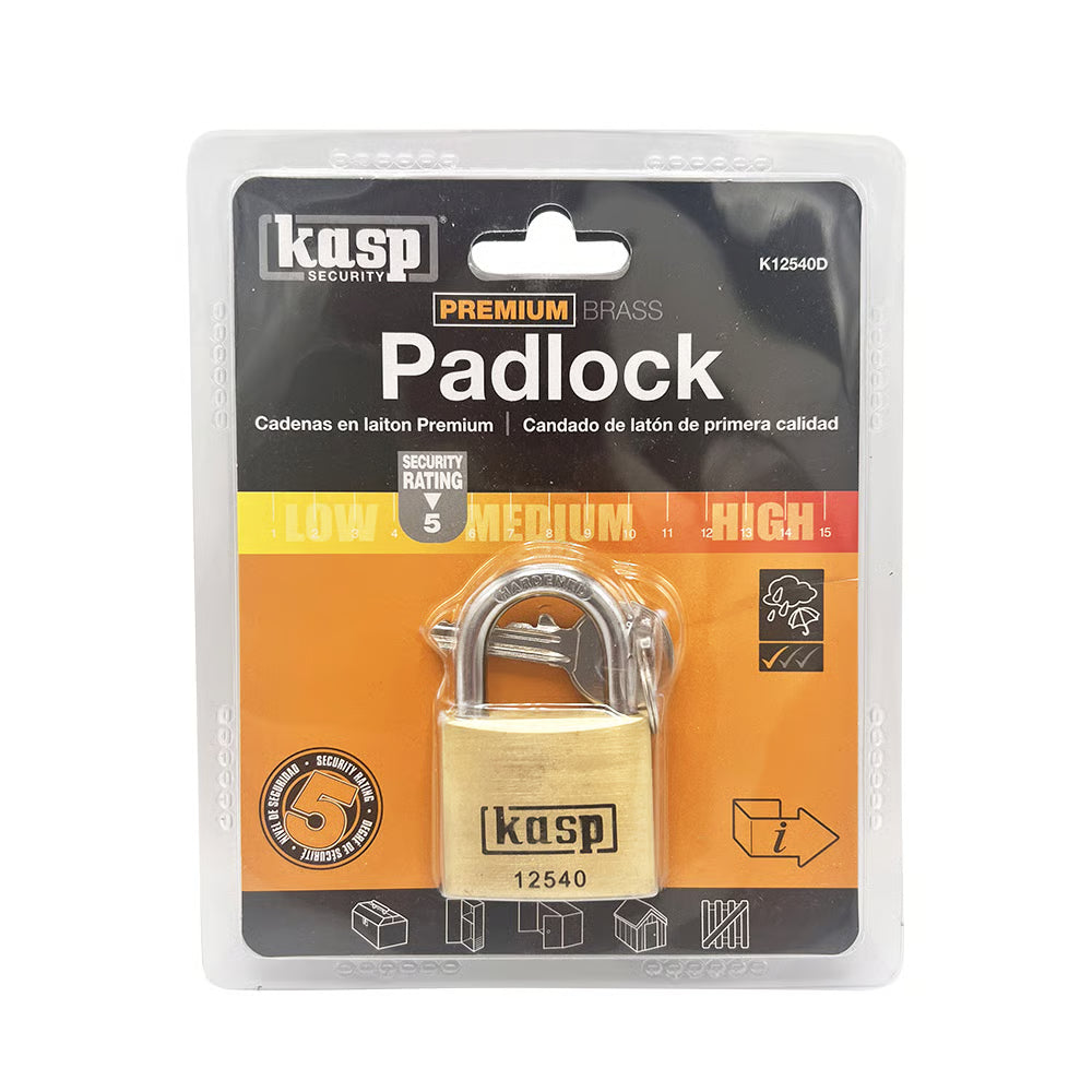 125 Series 40mm Open Shackle Brass Padlock