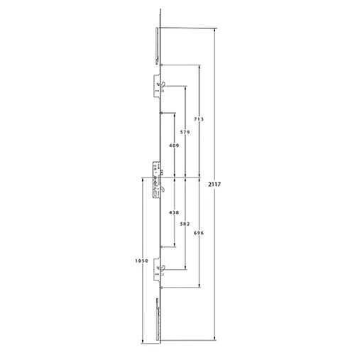 Latch 3 Hooks 2 Anti Lift Pins 4 Rollers Double Spindle Multipoint Door Lock